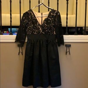 Eliza J black and nude lace dress